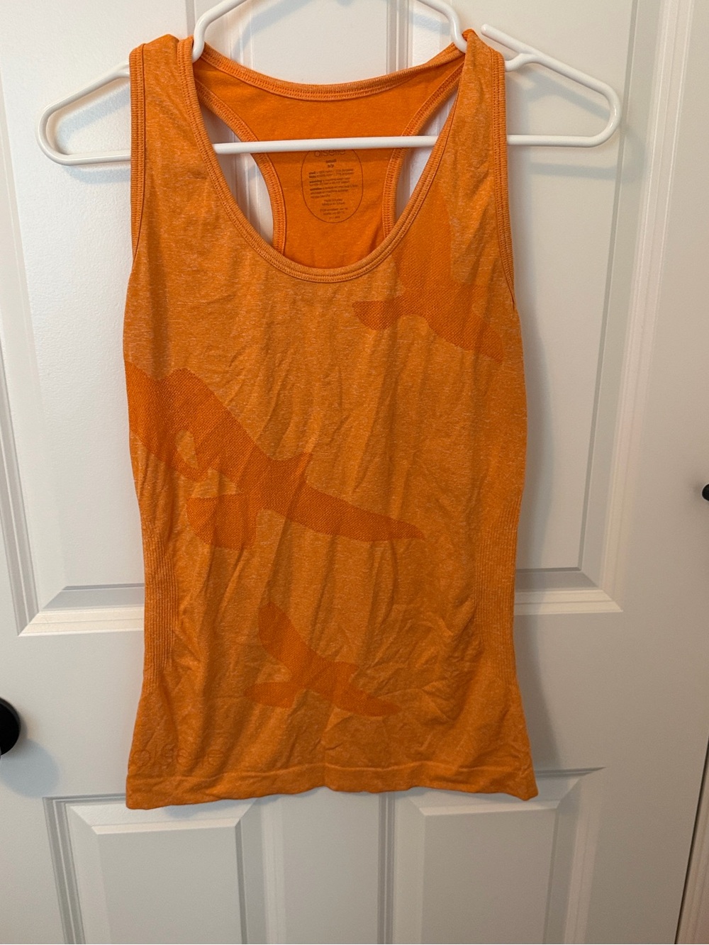 oiselle Orange Racerback Tank with Subtle Graphic